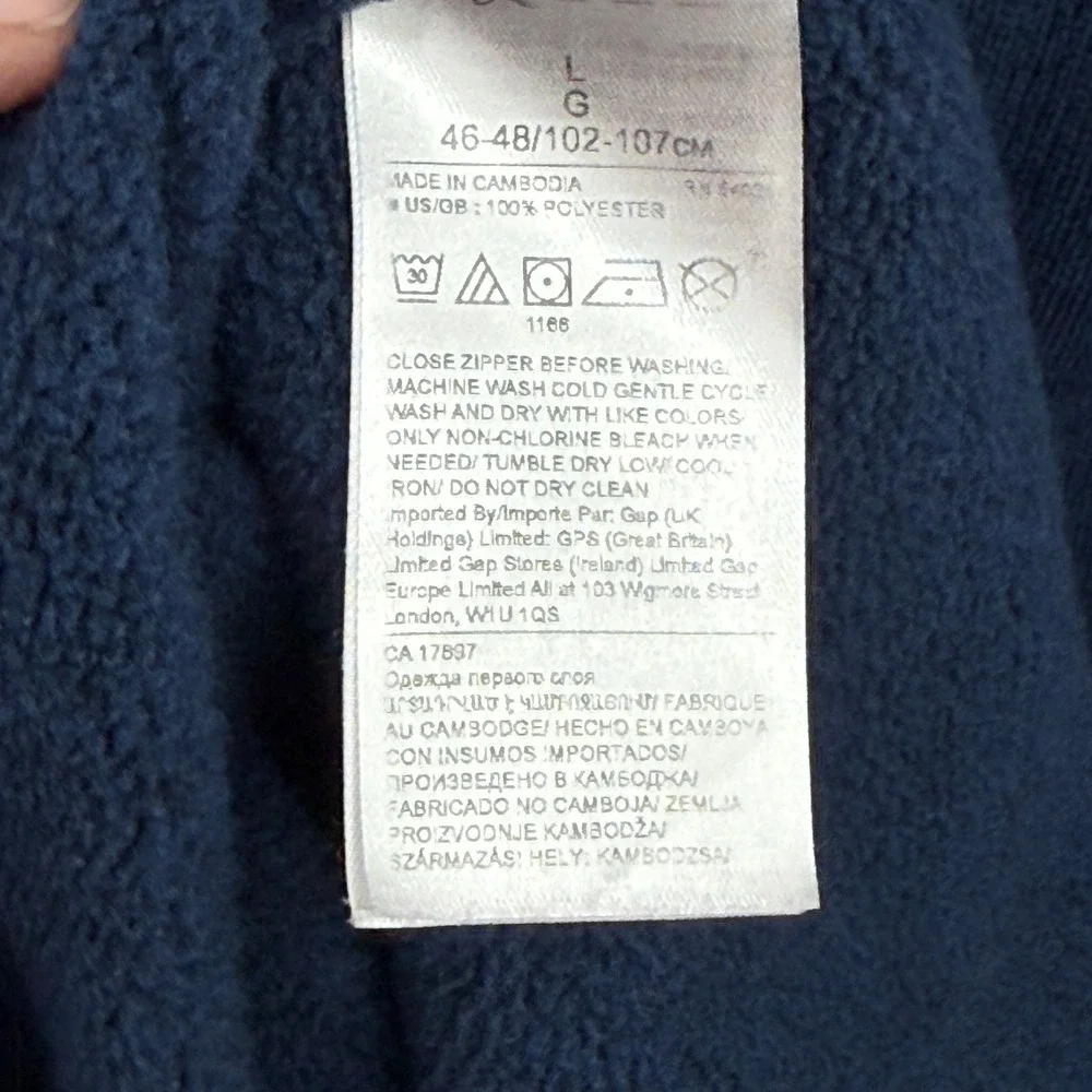 Banana Republic Quarter Zip Pullover Mens Large Blue Polartec Sweater Preppy